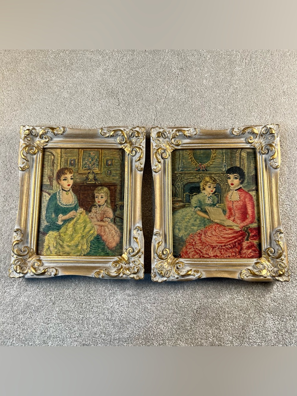 Vintage Art Wall Pictures Victorian Set of 2